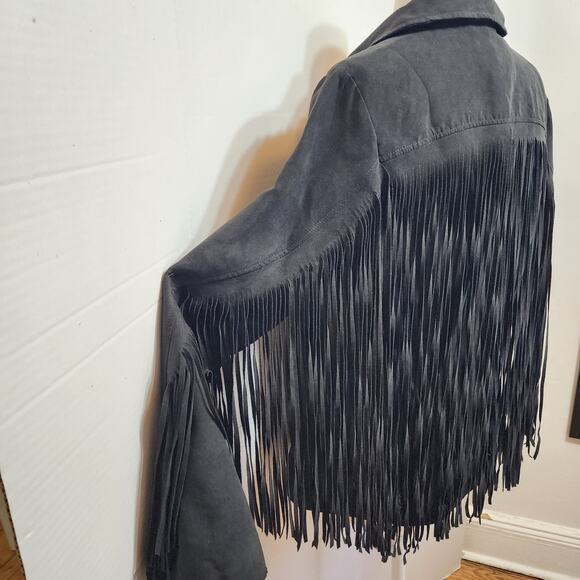 Pre-Loved H&M Cowboy-Style Suede Jacket – Fringe Detail - Picture 4 of 7